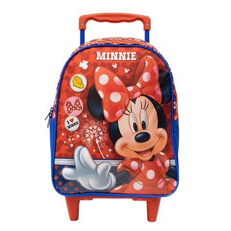 Mochila Escolar Infantil de Rodinhas Minnie Disney em Poliéster 16