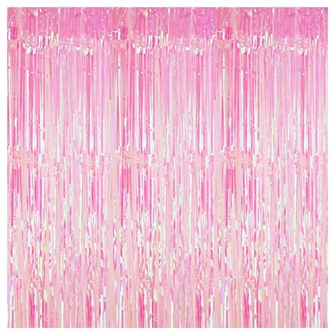 Amazon KatchOn XtraLarge Pink Iridescent Fringe Curtain 3 2x8