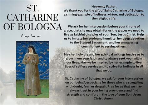 St Catherine Of Bologna Pray For Us Prayer Card Etsy