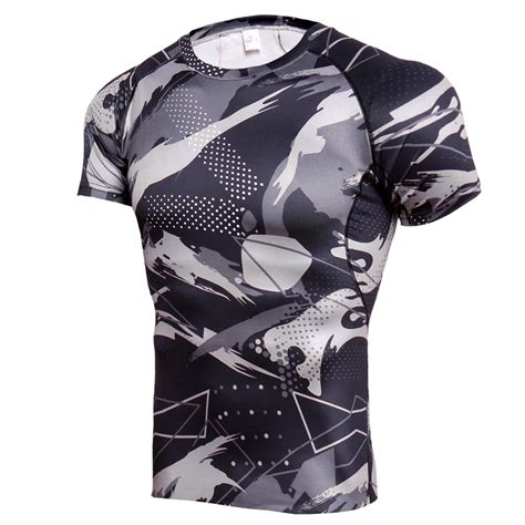 2018 Camo Sport Shirt Men Running Shirt Fitness Dry Fit Running Shirts Gym T Shirt Rashgard