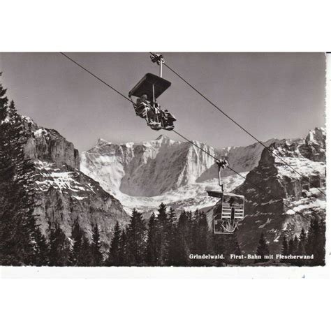 Grindelwald First Bahn Flescherwand Switzerland Real Photo Postcard