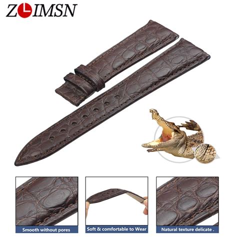 Zlimsn Luxury Alligator Watch Band Genuine Leather For Men Or Women