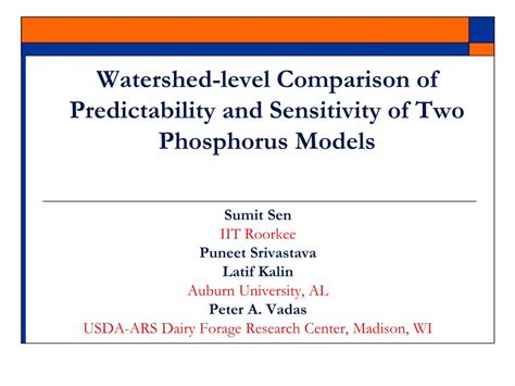 PDF Watershed Level Comparison Of Predictability And Watershed