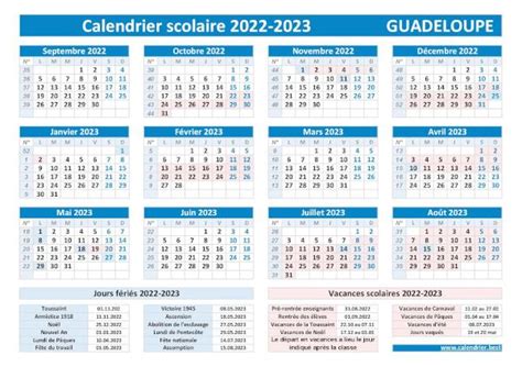 Calendrier 2023 Vacances Scolaires Guadeloupe Get Calendrier 2023