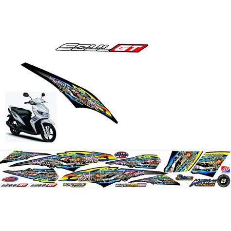 Jual STIKER SOUL GT POLET CUSTOM POLET VARIASI STRIPING MOTOR MATIK