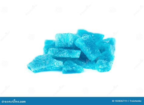 Blue Crystal Of Methamphetamine On White Background Blue Ice Bath