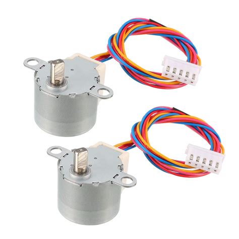 uxcell Lot de 2 moteurs pas à pas 24BYJ48 DC 12 V Micro réducteur