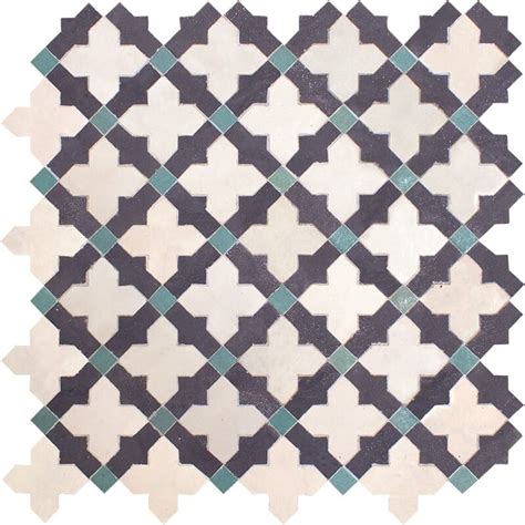 Multi Glossy Samira Zellige Mosaic 1212 Country Floors Of America LLC