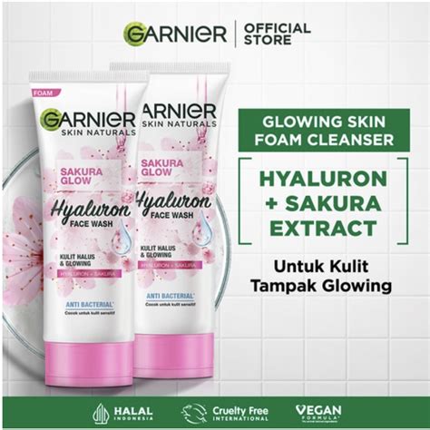 Jual Garnier Sakura Glow Hyaluron Face Wash Whip Foam Shopee Indonesia