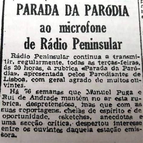 Parodiantes de Lisboa HISTÓRIA DA RÁDIO EM PORTUGAL