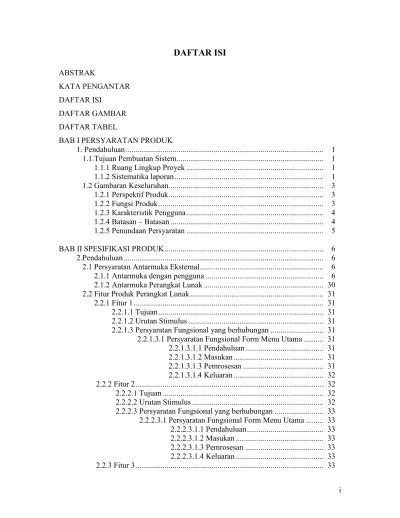 DAFTAR ISI ABSTRAK KATA PENGANTAR DAFTAR ISI DAFTAR GAMBAR DAFTAR TABEL