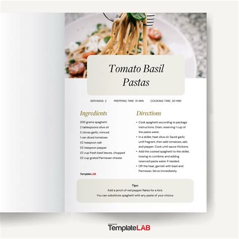 Recipe Book Cover Template Downloads