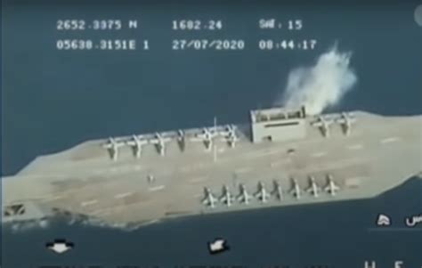 Iran Releases Video Of Firing Missile At Mock U S Navy Aircraft