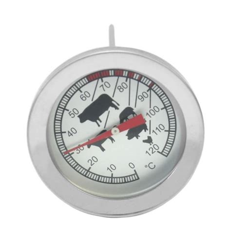 Thermomètre Aiguille Cadran Rond Testeur Exterieur Interieur En Acier