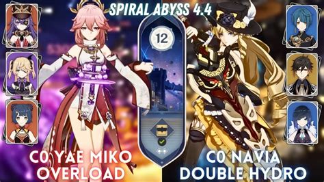 C Yae Miko Overload C Navia Double Hydro Spiral Abyss Floor