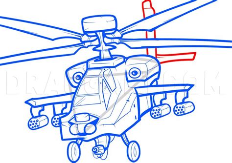 How To Draw An Apache, Apache Helicopter, Step by Step, Drawing Guide ...