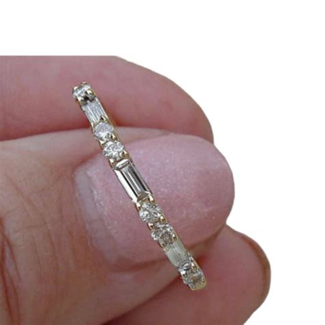 Ssjewel 1 Ct Baguette Cut Diamond Eternity Minimalist Wedding Band 14k