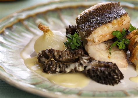 Grilled Sand Dabs With Morels And Cipollini Onions Recipe