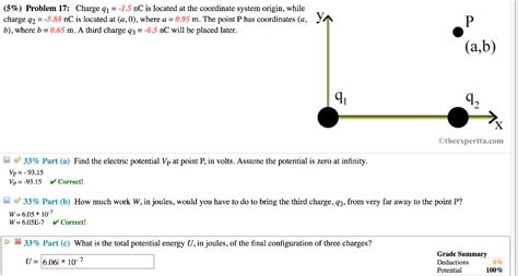 Solved 5 Problem 17 Charge Q 15 Nc Is Located At The