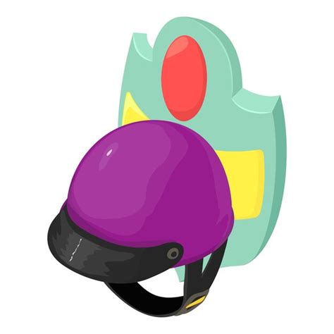 Icono De Casco Vintage Vector Isométrico Casco De Carreras Retro E