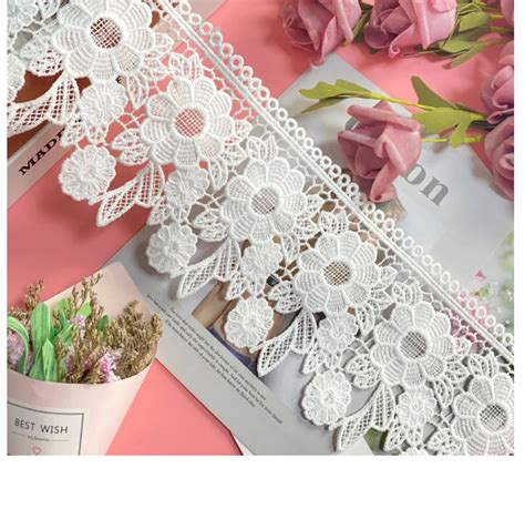 Yards Milk Silk Lace Fabric Embroidery Water Soluble Lace Diy Skirt