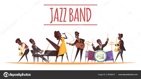 Jazz Band Cartoon Background Stock Vector Image By ©macrovector 218058470