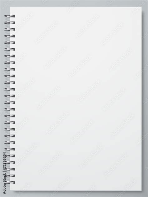 White Blank Page notebook Stock Vector | Adobe Stock