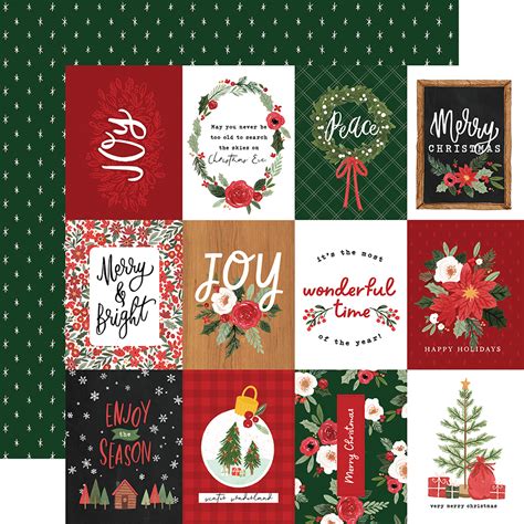 Happy Christmas 3x4 Journaling Cards 12x12 Patterned Paper Echo Park