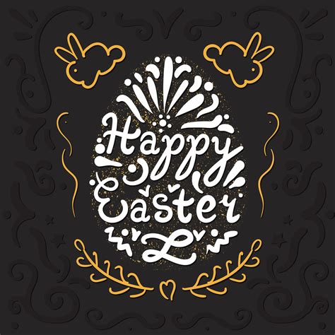 Vintage Happy Easter Lettering 2863673 Vector Art At Vecteezy