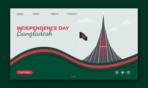 Feliz día de la independencia de bangladesh diseño de la página de