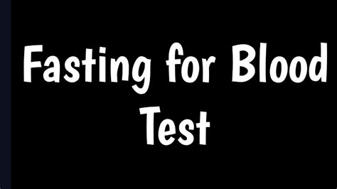 Fasting For A Blood Test Fasting For Glucose Lipid Blood Test