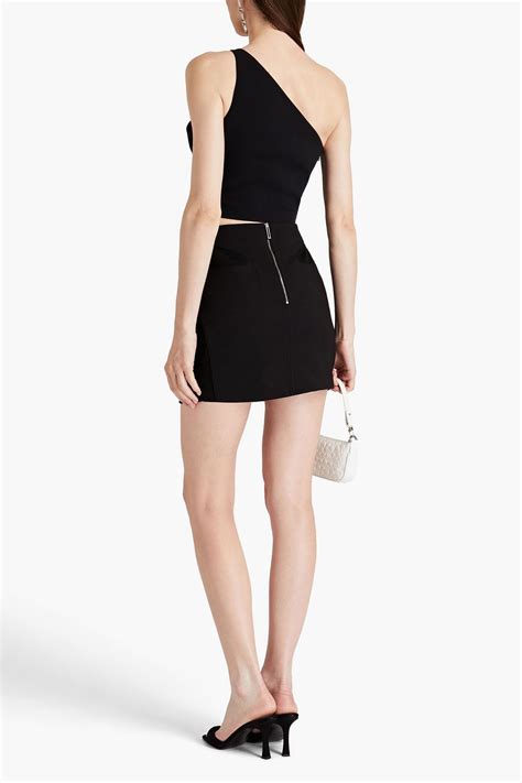 DION LEE Ribbed Jersey Paneled Cotton Blend Mini Skirt THE OUTNET