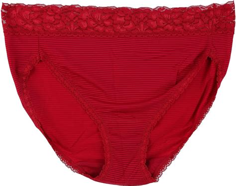 Vanity Fair Solid Flattering Lace Hi Cut Briefs 13280 8 Red At Amazon