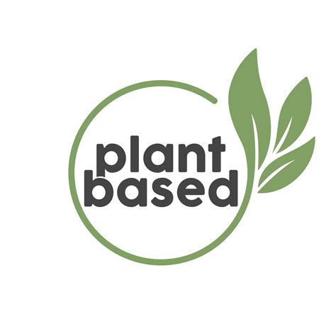 Plant Based Logo Circular Shape Base With Plant Leaf Vegan And