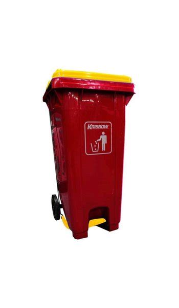 Jual Tempat Sampah Krisbow Outdoor Pedal Merah Uk Ltr Di Lapak