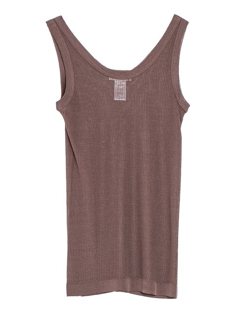Lemaire Seamless Rib Tank Top Dark Chocolate Opia