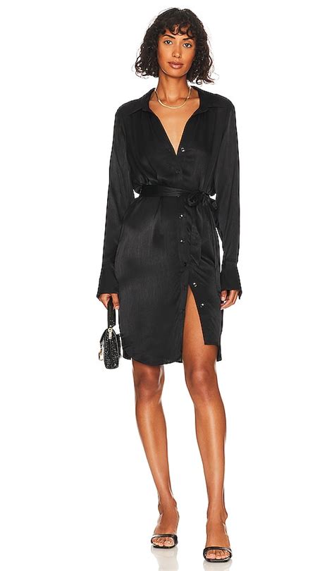 Bobi Shirt Dress In Black Revolve