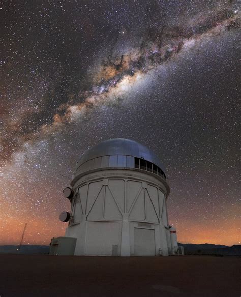 Galactic Center Illuminates Cerro Tololos Blanco 4 Meter Telescope