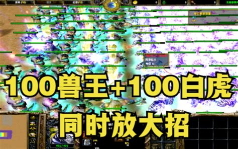 《魔兽争霸3》，100个兽王和100个白虎同时开大，哪边会赢？ 公孙雅量 公孙雅量 哔哩哔哩视频