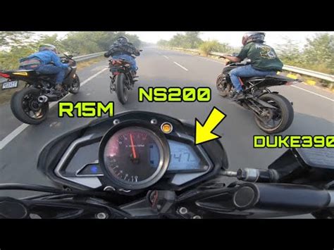 Drag Race NS200 Vs R15M Vs DUKE390 Vs NS200 Bs7 Proper Training