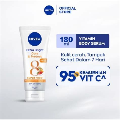 Jual NIVEA Extra White Care Protect SPF 15 Body Serum 180ml Merawat