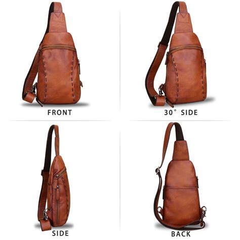 Genuine Leather Silng Bag For Women And Men Vintage Real Leather Sling