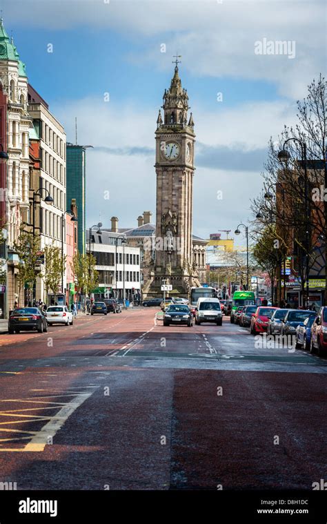 High Street Belfast Stock Photo Alamy