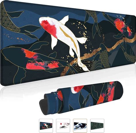 Gaming Muismat Xxl X Mm Japan Art Koi En Zwart Muismat Groot