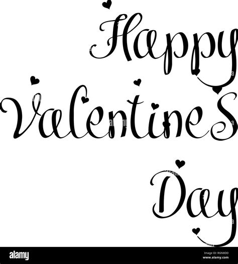 Valentine`s Day Lettering Hand Written Greeting Card Template For