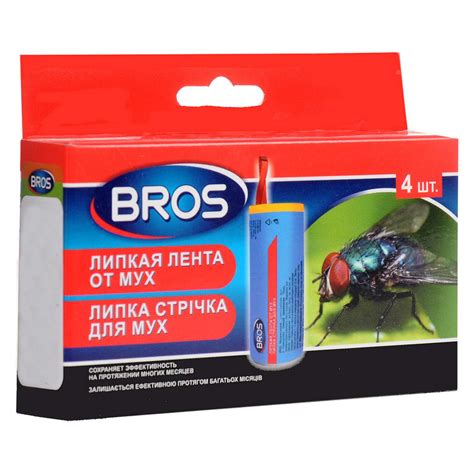 Липкая лента от мух Bros в упаковке 4шт купить по цене 117 ₽ в интернет ...