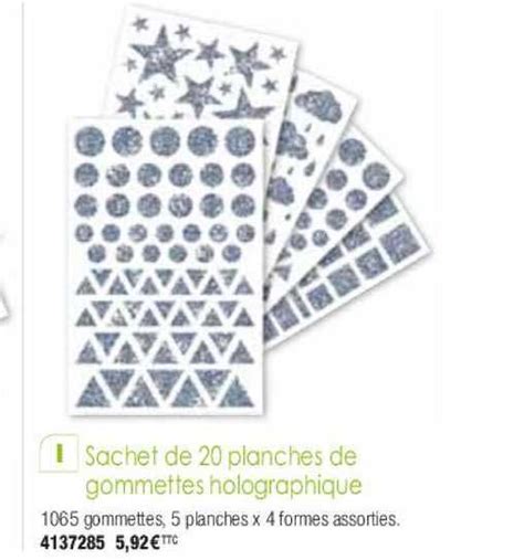 Offre Sachet De Planches De Gommettes Holographique Chez Plein Ciel