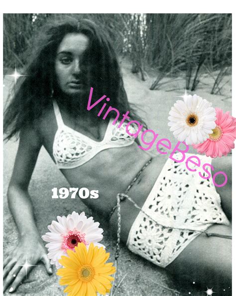 Flower Bikini CROCHET Pattern Sexy 1970s Summer Necessity VintageBeso