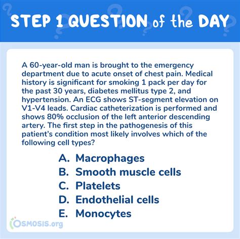 Study Tips Usmle® Step 1 Question Acute Chest Pain With Diabetes And