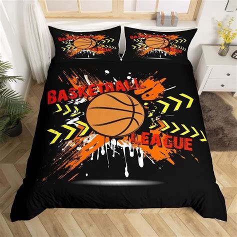 Basketball Print Parure De Lit 140X200Cm Tie Dye Sports Parure Housse